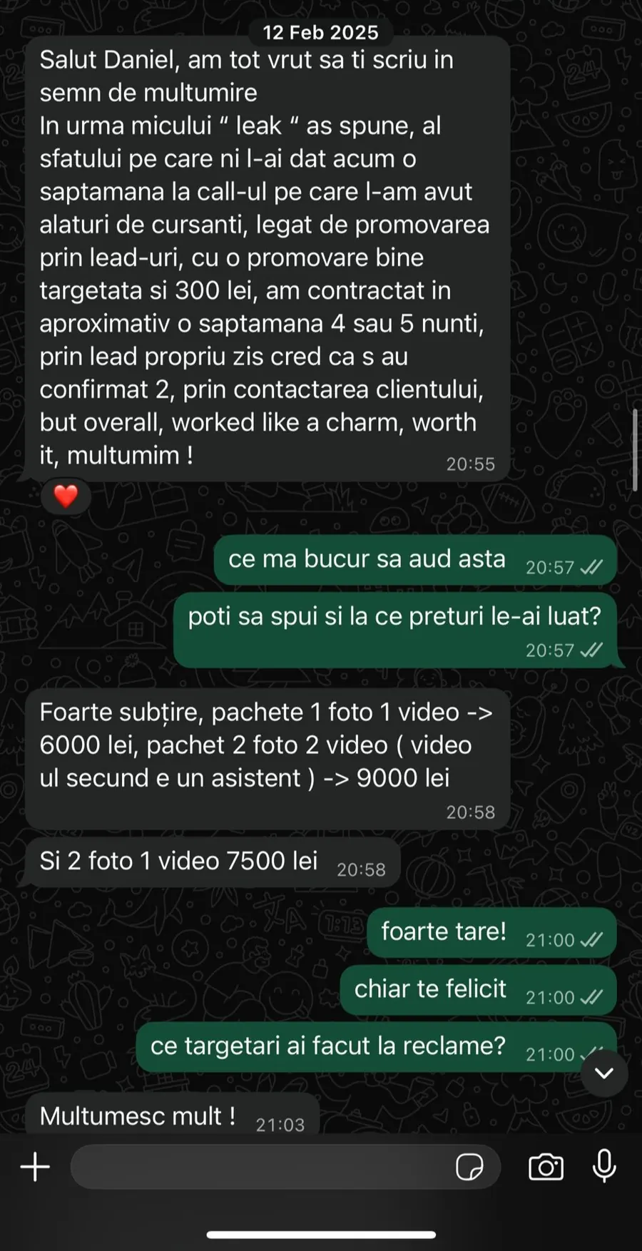 Feedback cursant
